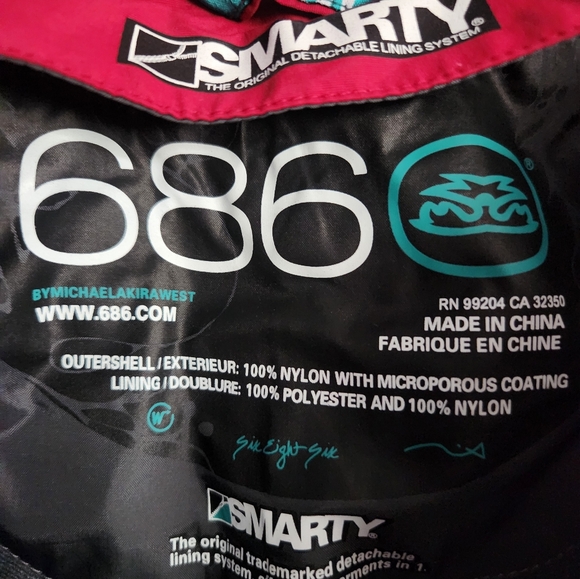 686 Women's Smarty Snowboard Pants 3-in-1 Medium Red - Picture 8 of 14